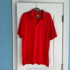 Men’s XL Under Armour golf polo. excellent condition. Red/orange.